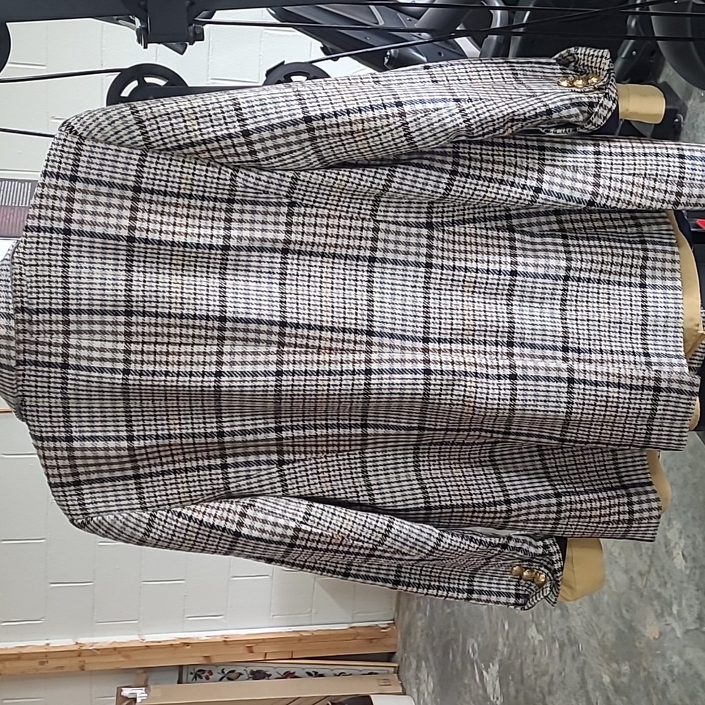 Talbots Plaid Double Breasted Blazer - Picture 5 of 10